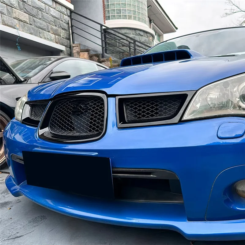 لسوبارو امبريزا WRX STI 9Th 2006-2007 سيارة الجبهة الأوسط شواء غطاء مصبغة ملصق الكسوة الملحقات