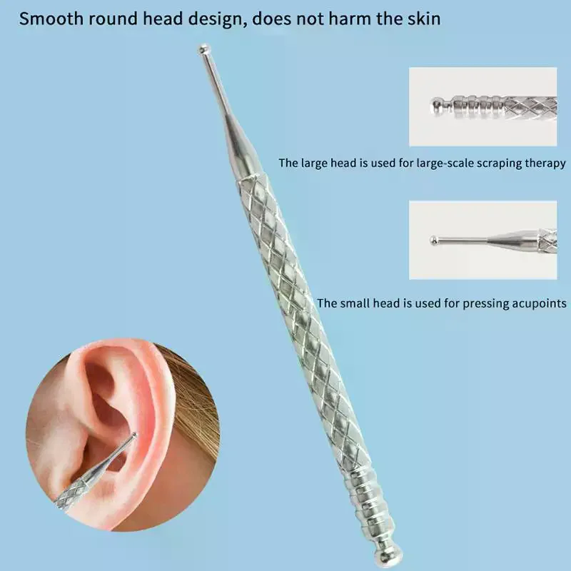 Stainless Steel Acupressure Pen Elastic Ear Acupoint Massage Stick Improve Eyesight Acupuncture Point Massager Relax Body