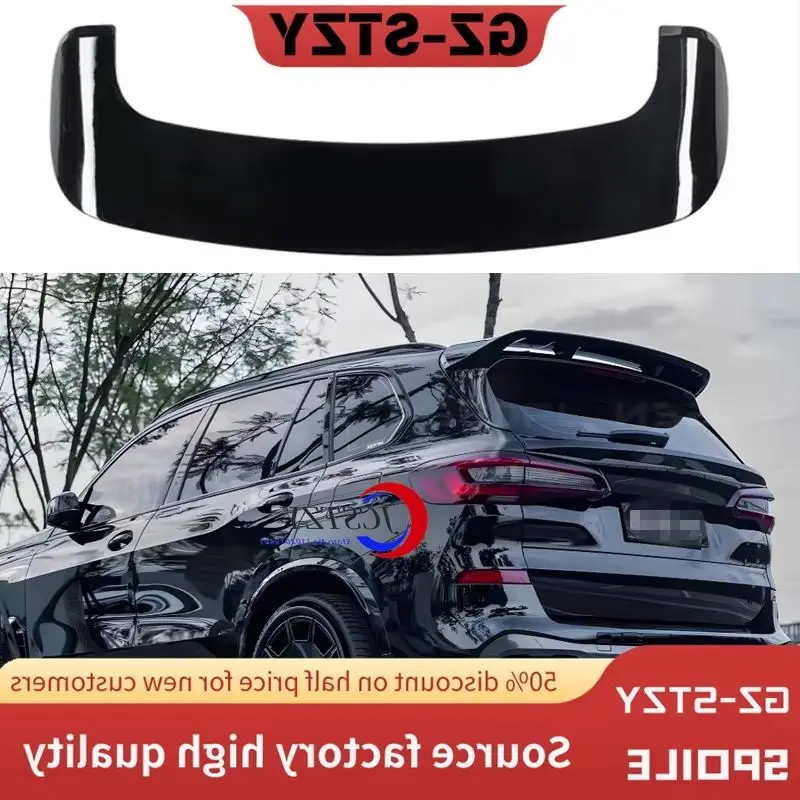 

For BMW X5 G05 2019 2020 2021 2022 2023 Gloss Black and Carbon Fibrer Look Rear Roof Trunk Spoiler