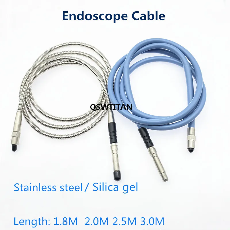 Cable de silicona de fibra óptica para Endoscop, fuente de luz, guía de microscopio, interfaz de fibra, 1,8 m-3m