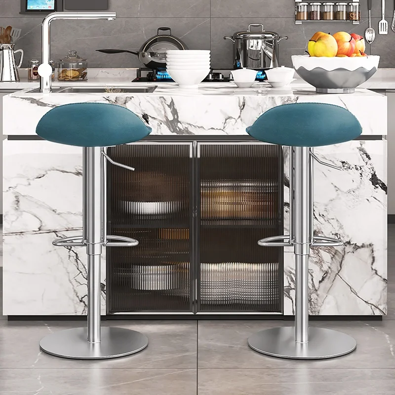 Minimalist Modern Bar Stool, Height Adjustable & Rotatable, Kitchen Counter High Chair