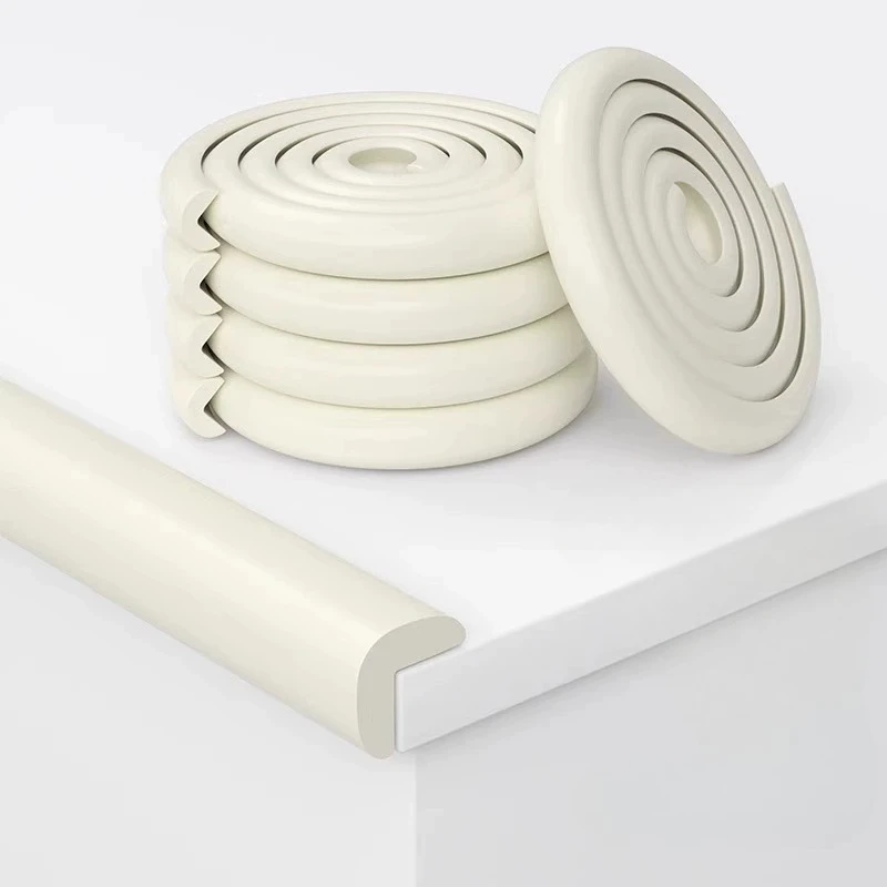 1PC Rubber Soft Anti-Collision Strip Black White Rubber Strip Furniture Edge Corner Protectors Table Corner Protection Strip