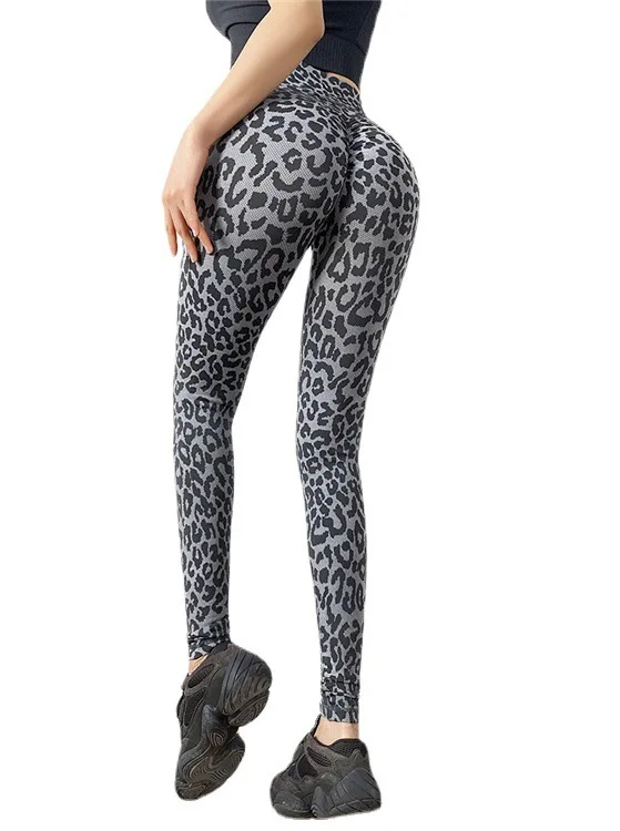 Woman Tights Fitness Pants Leopard Printing Sports Elastic Yoga Trousers High Waist Street Sports Seamless Sexy Leggings Female