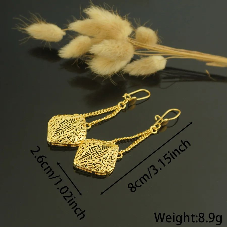 9999 gold retro metal earrings - Egyptian pearl earrings from the Middle East, Afghan Bohemian Gypsy style - perfect party gift