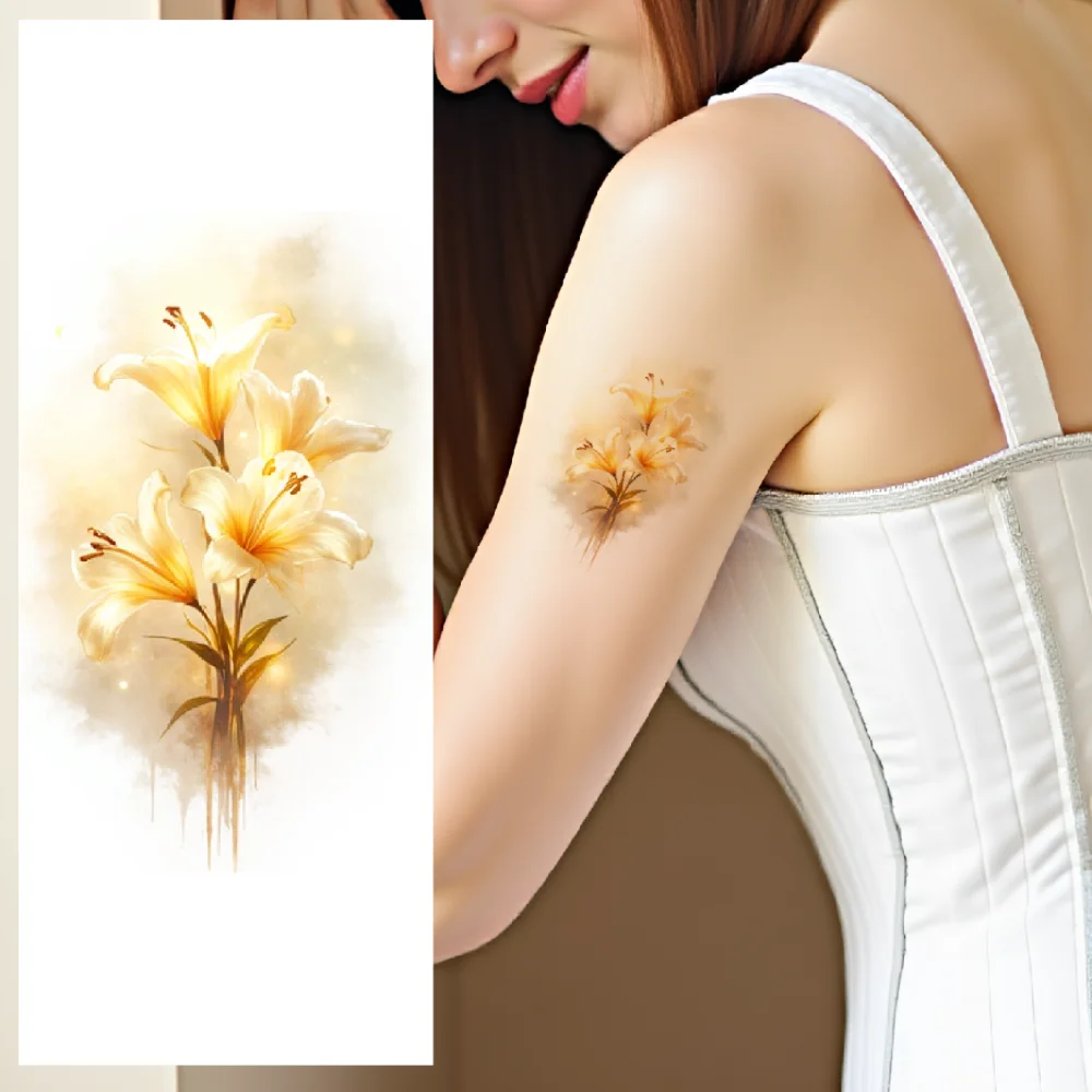 

9pcs Temporary Tattoo Artistic Roses Watercolor Colorful Blossoms Decorative Flowers Waterproof Long-lasting Body Stickers For
