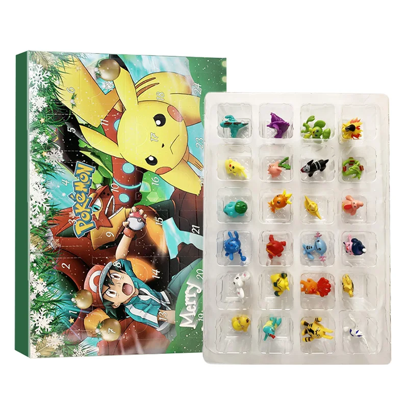 Adventskalender Pokemon Figur Weihnachtsbox Halloween Geschenk Mini Pikachu Anime Figural Action 24-teiliges Set PVC Modell Kinderspielzeug