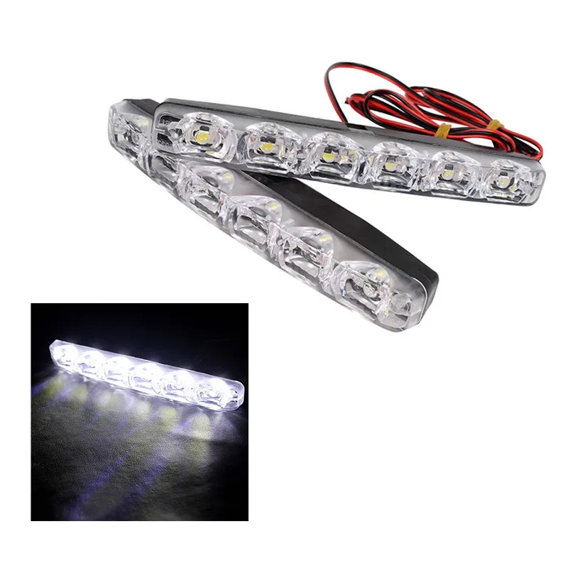 

2pcs/lot Car Daytime Running Lights 6 LEDs Lamp Auto Fog Light Super Bright Waterproof DC 12V