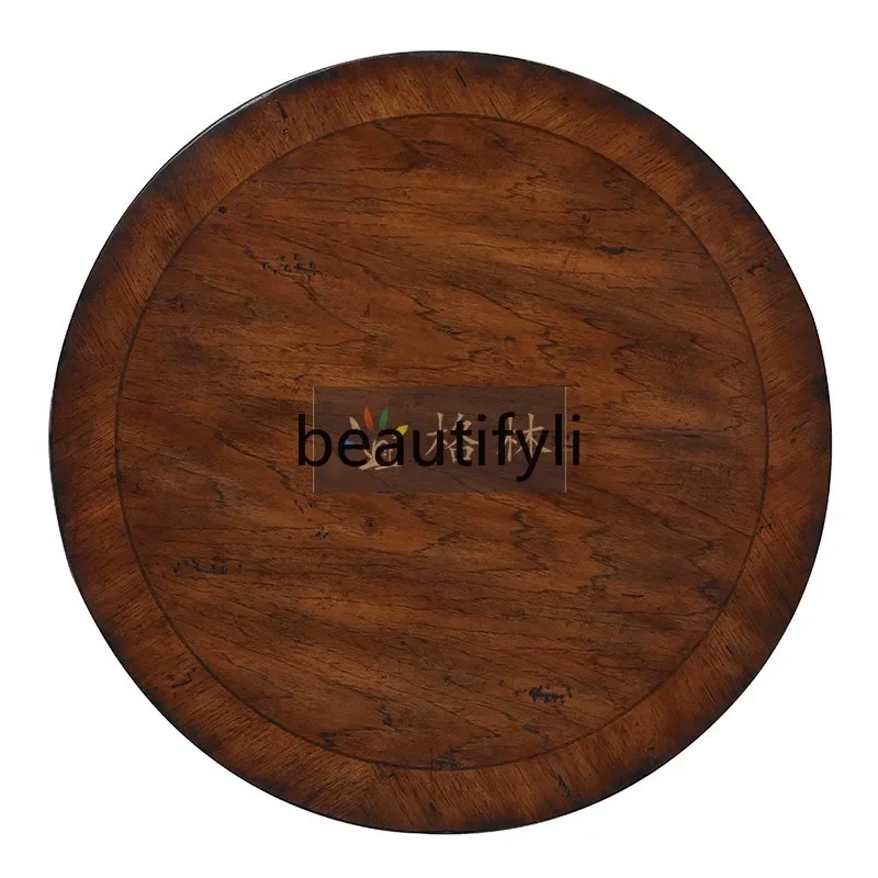 Q178 American French solid wood round corner few neoclassical light luxury living room side few