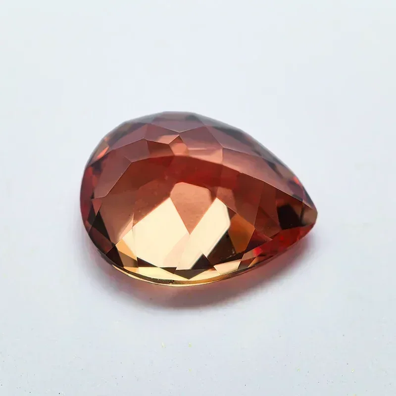 

L-Lab Grown Sapphire Orange Color Pear Cut VVS1 Gemstone for Charms Diy Jewelry Making Necklace Ring Optional Certificateifi