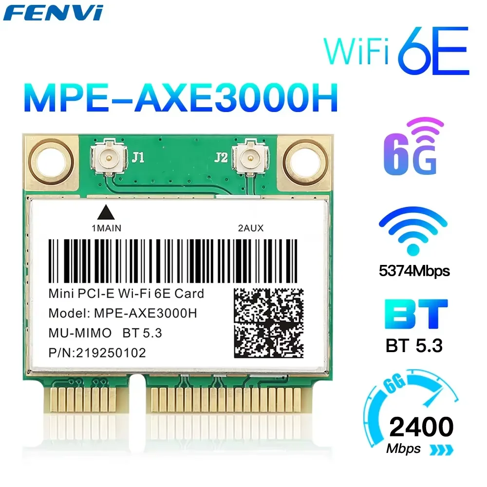 Karta WiFi 6E 5374Mbps AX210 Wireless Mini PCI-E z Bluetooth 5.3 802.11AX 2.4G/5G/6Ghz, adapter karty sieciowej WLAN dla Win10