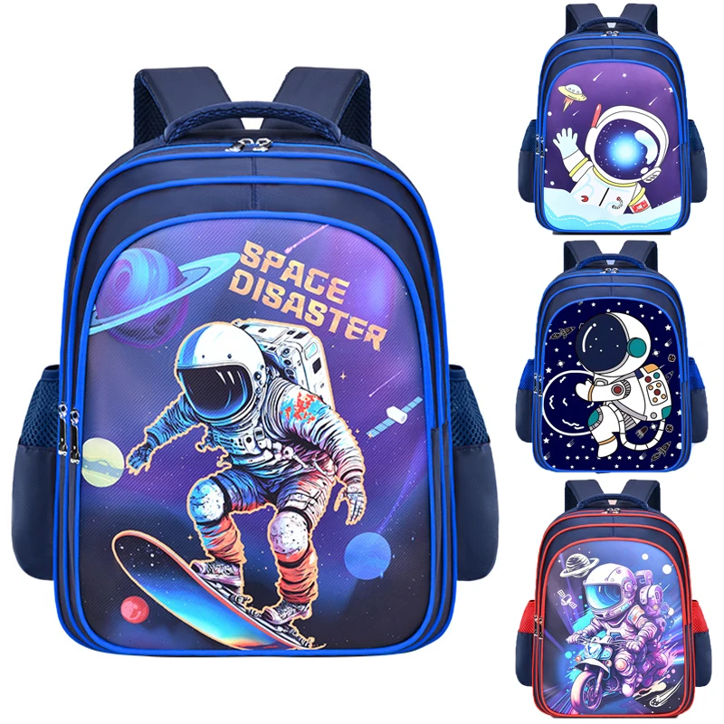 Kid Backpack Astronaut Boys School Bookbags Middle Schoolbag Waterproof Large Capacity for Backpack(16 inch Space Fun Prints)