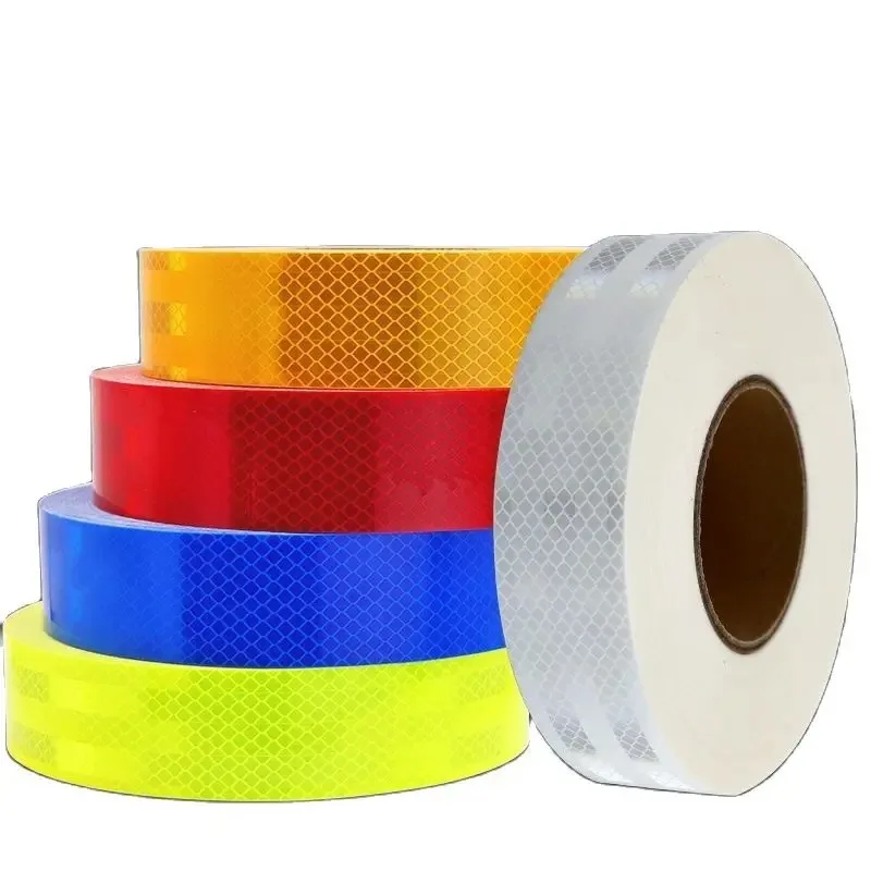 

5CM Wide Reflective Tape Safety Warning Solid Color Highlighting Warning Strips Car Stickers Grid Reflector For Auto Truck