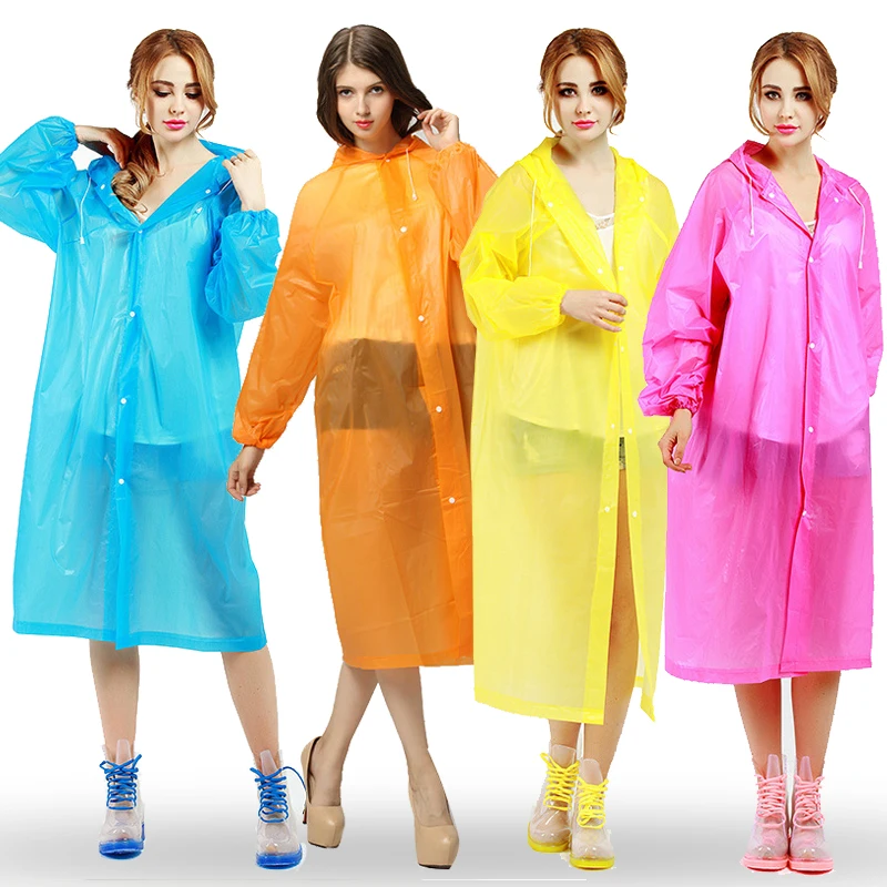 

Raincoat Men and Women's EVA Raincoat Non One-time Thickening Adult Matte Portable One-piece Translucent Hiking Poncho Wholesale