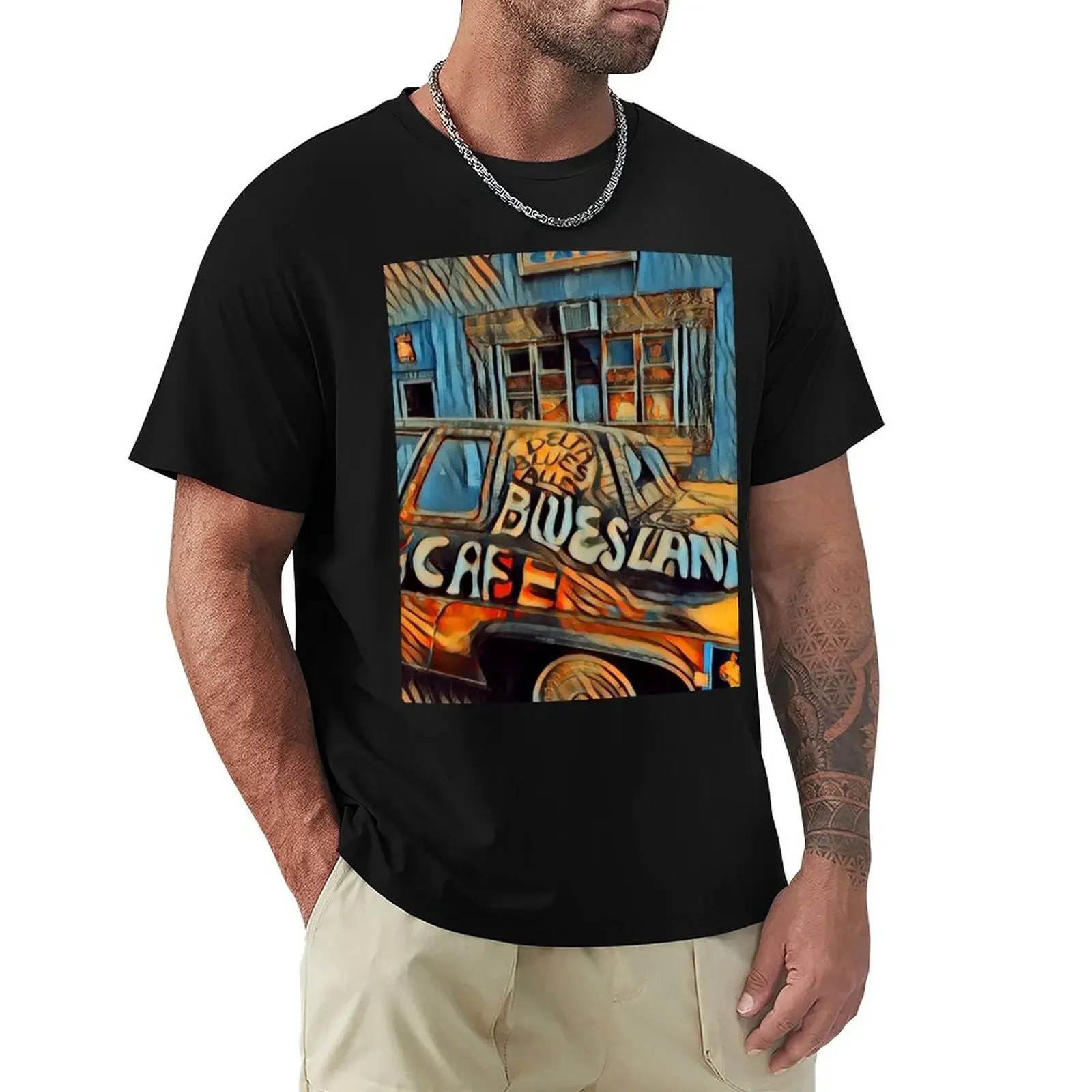 

Bluesland Cafe, Clarksdale, Mississippi, USA T-Shirt quick-drying boys animal print plus size clothes funny t shirts for men