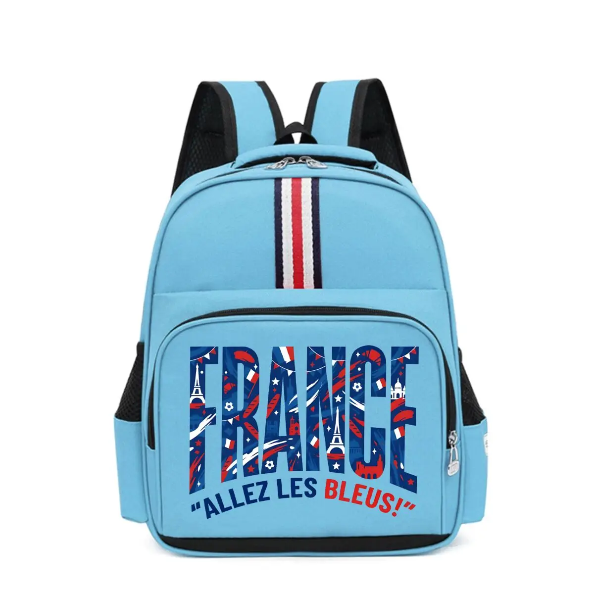 

Fashion Soccer Fan Gifts Schoolbag "France Allez Les Bleus" Print 3 in 1 Backpack Shoulder Bag Pencil Case for Boys Girls
