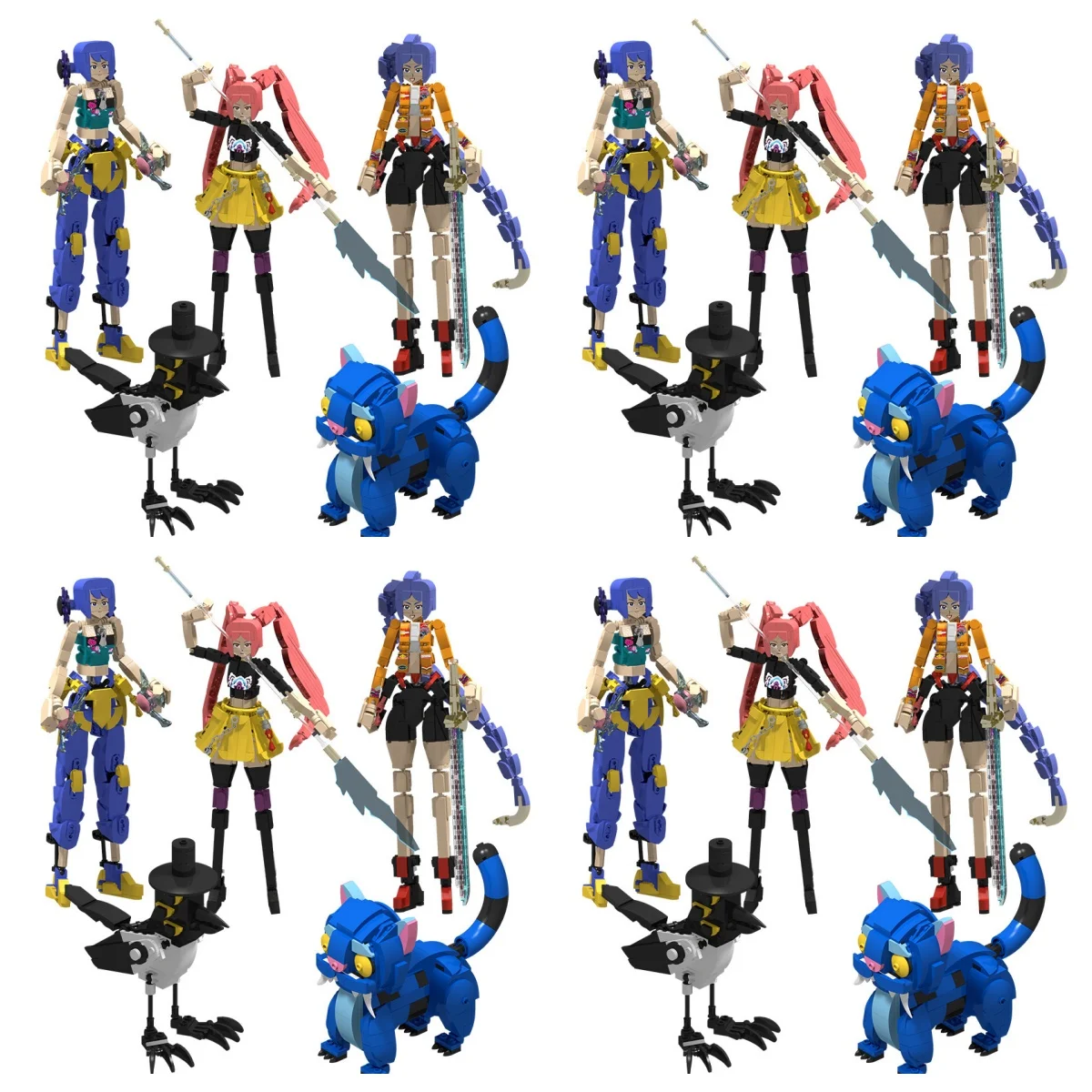 

K-pop Demon Hunters Magpie Model Building Blocks Rumi Figure Sussie Demonic Magpie Lion Crow Animal Bricks Toy Gift