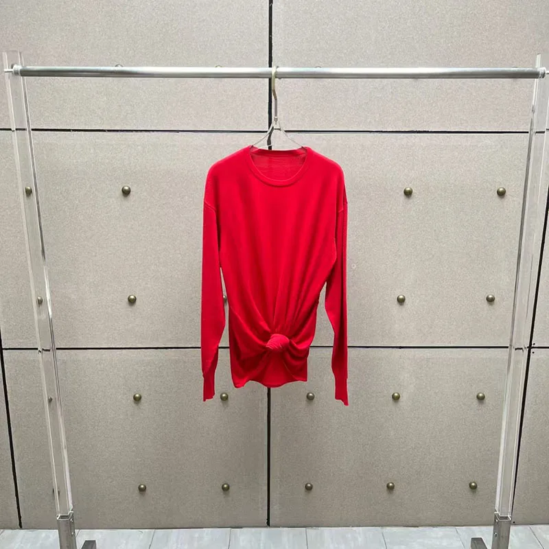 

Women's 3D Floral Knit Top Stylish Casual Crewneck Long-Sleeve Pullover High-Quality 100% Wool Sweater 2026 Spring New Arrival