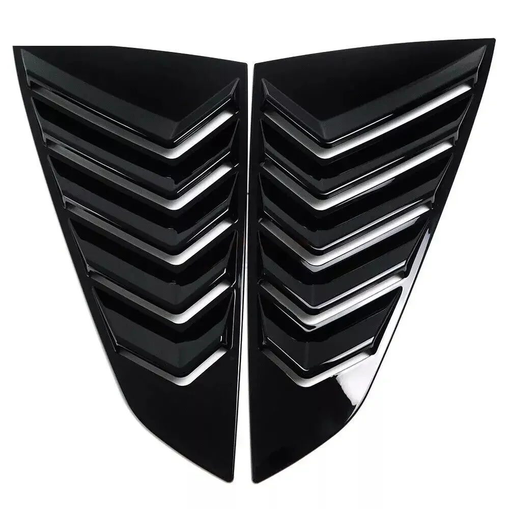 For Ford Mustang 2024 2025 Car Rear Louver Window Side Shutter Cover Trim Sticker Vent Scoop ABS Carbon Fiber Black Accessories