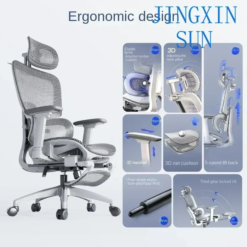 Ergonomic Office Chair with Headrest and Lumbar Support for Long Sitting Comfort
