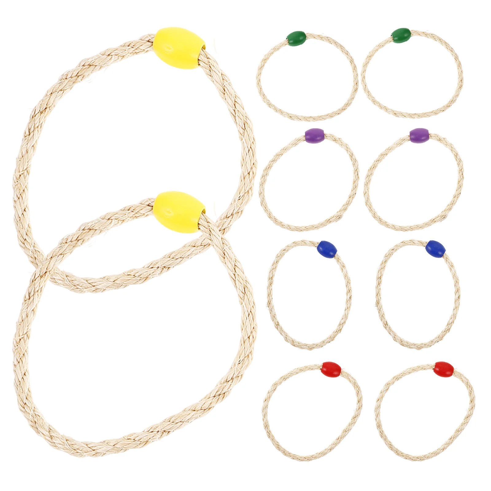 

10pcs Toss Game Toy Colorful Jute Rope Throwing Rings Kids Outdoor Carnival Party Lawn Games School Activities
