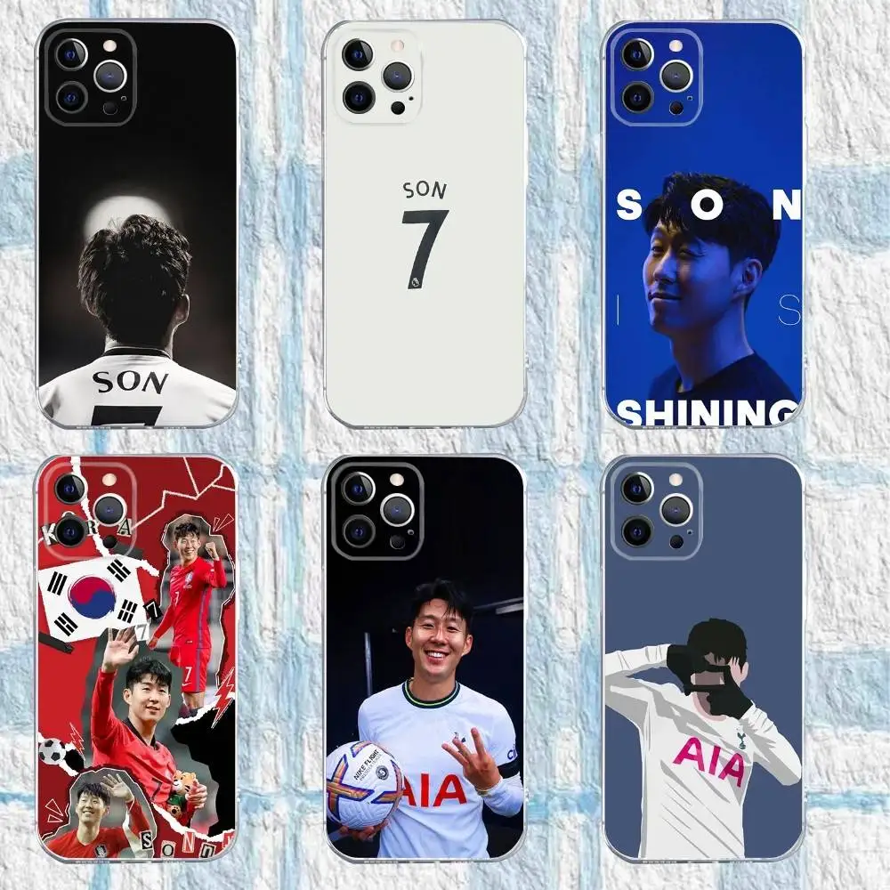 

Korea Son H-Heung-mins Football Phone Case For iPhone 16,15,14,13,12,11 Pro,Max,Plus,X,XS,XR,SE,Mini Transparent Silicone Soft