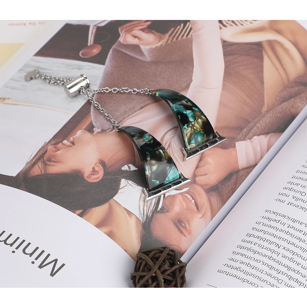 Waterproof Resin Strap for Apple Watch Band 45mm 41mm 44mm 40mm 42 38mm Women Bracelet for iWatch Ultra 49mm Series 8 7 6 5 4 SE