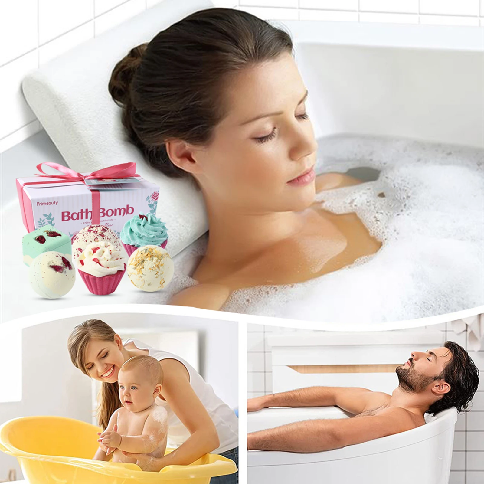 6Pcs Aromatherapie Bad Bom Kerstcadeau Stress Relief & Ontspanning Geurende Douche Badzout Bal Voor Valentijnsdag/Verjaardag