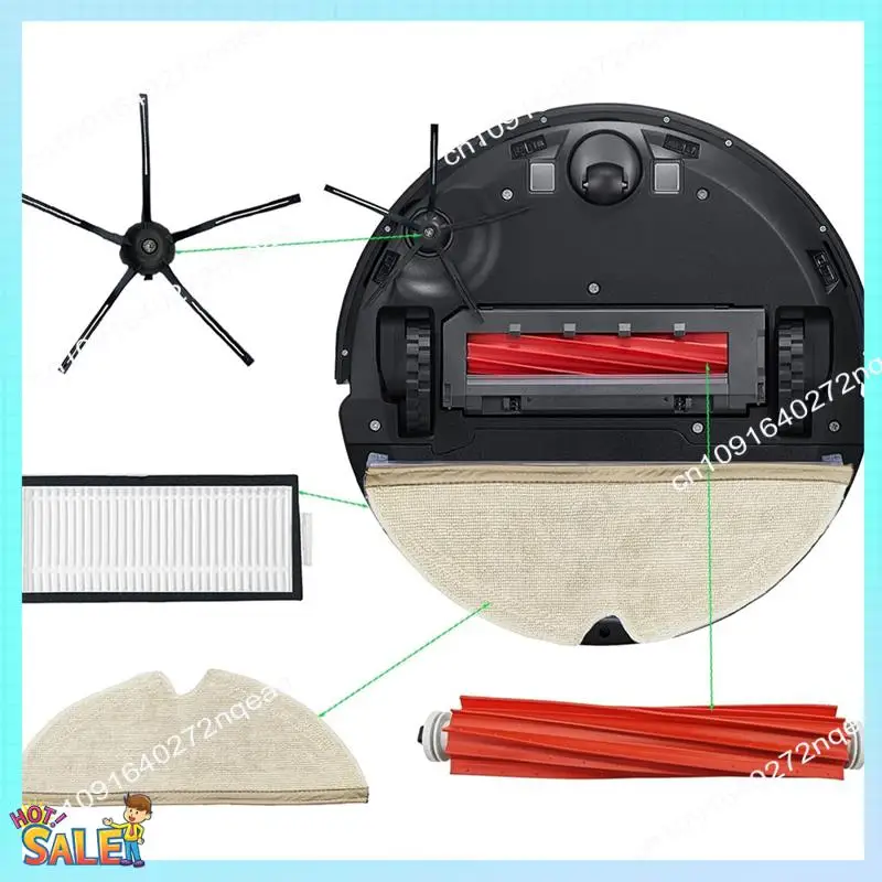 N08R For Roborock Q7/Q7+/Q7 Max+/Q7 Max Plus Robot Vacuum Cleaner Main Side Brush Hepa Filter Mop Cloth Dust Bags Spare Parts