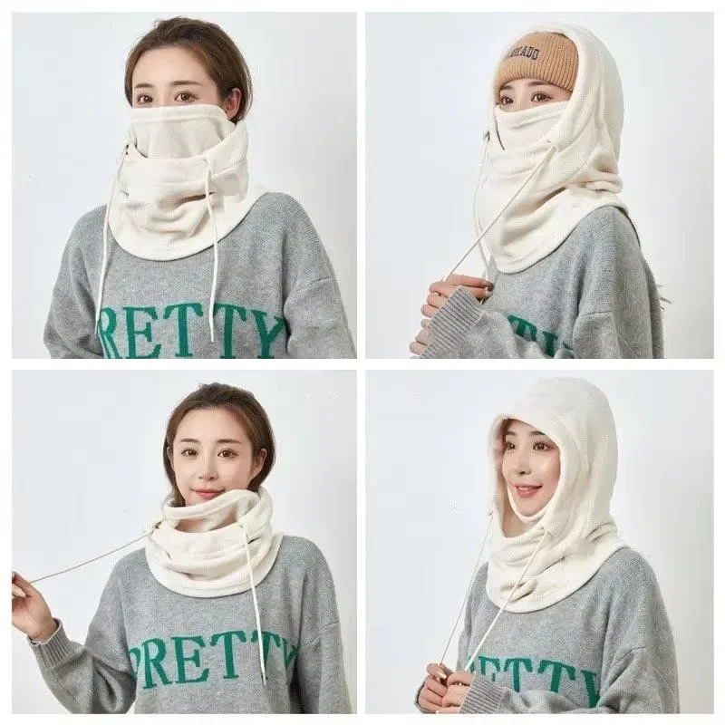 الشتاء الحراري الصوف بالاكلافا وشاح الرياضة في الهواء الطلق التزلج قناع الوجه الرقبة أدفأ سنود هود قبعة يندبروف الباردة الدافئة ركوب قبعة #4