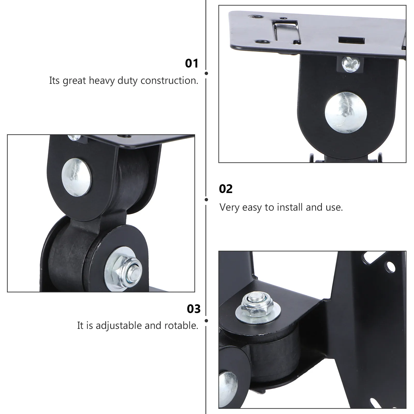 1Pcs LCD TV Display Rotating Hanger Bracket Adjustable Angle Heavy Duty Steel TV Holder Black Suitable for Hole Spacing 75 100Mm