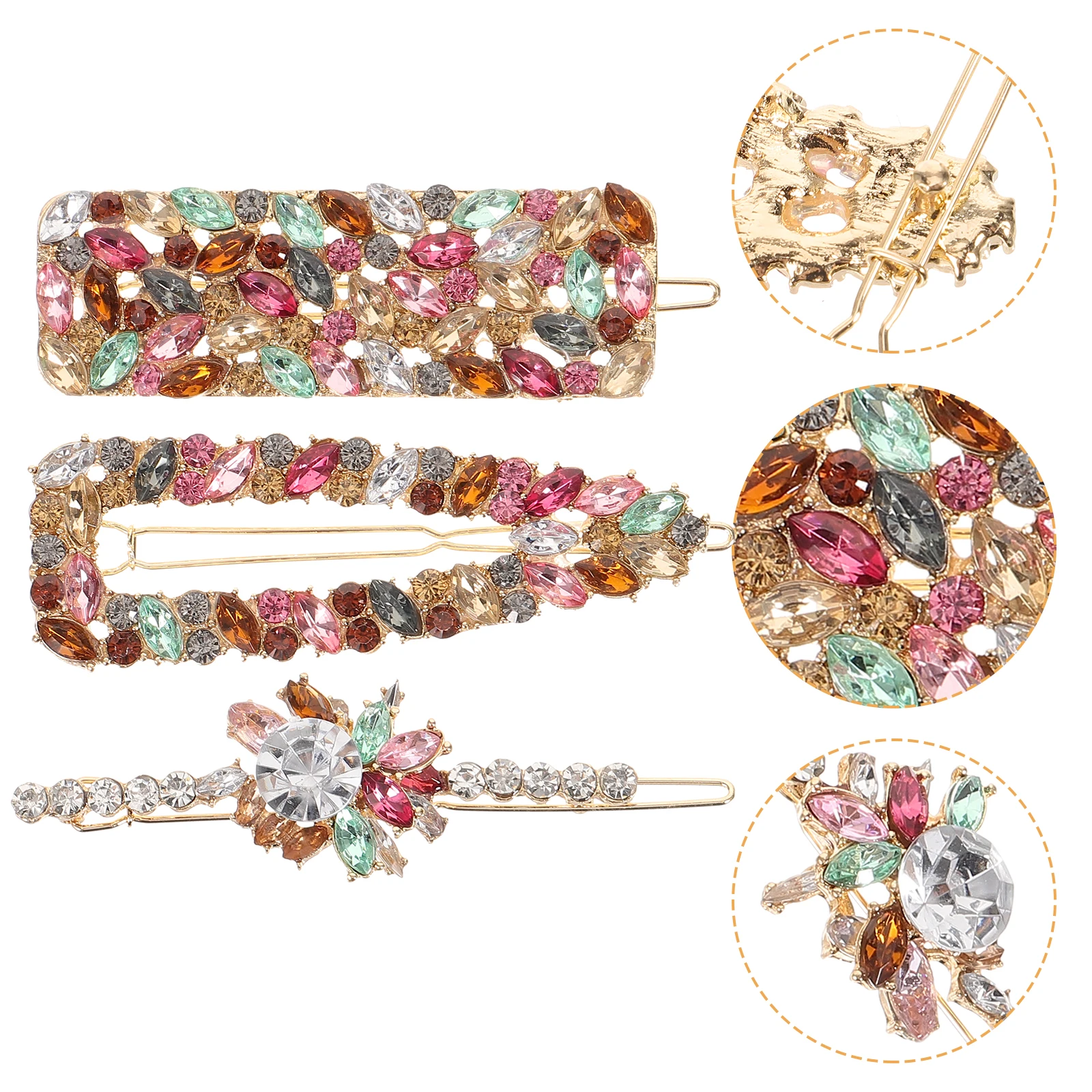 

3 pcs Clips Fashion Colorful Hairpin Crystal Women Accessories Small Small Hair Clips Hairpins for Styling Gifts