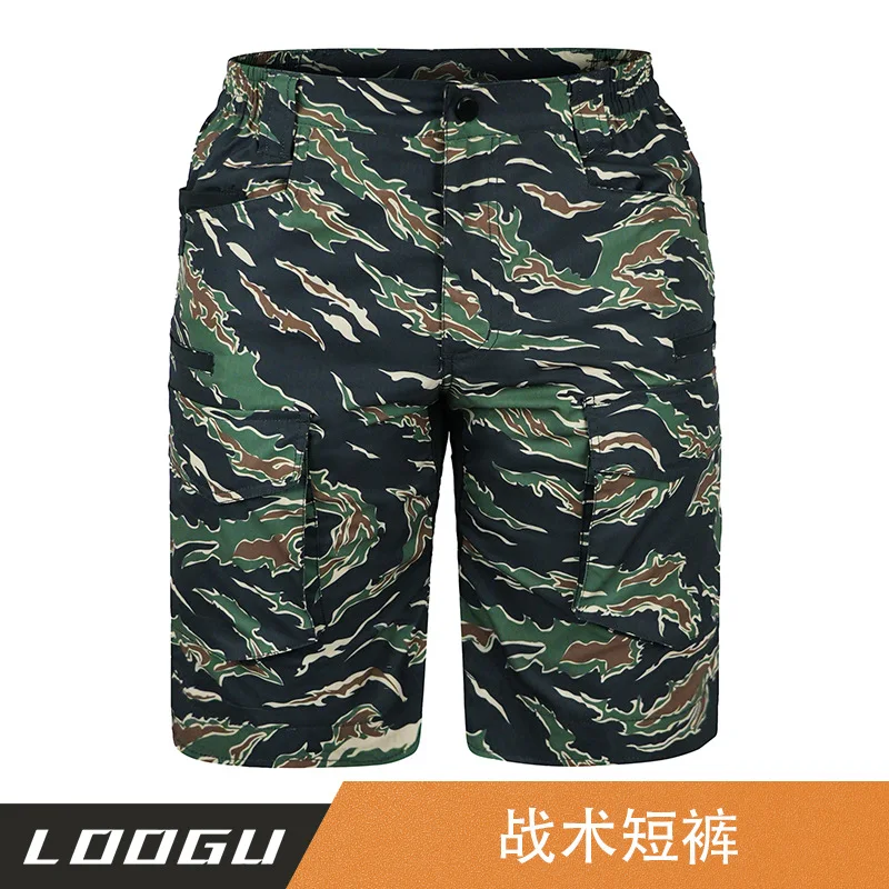 Hiking Shorts For Man 2024 New Summer Tactical Quick-Dry Breathable Camouflage Loose Multi-Pocket Cargo Shorts Five-Point High