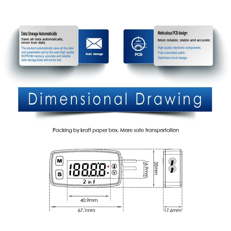 Digital Thermometer Voltmeter LED Temperature Meter Motorcycle Meter For ATV Outboard Glider Lawn Mower Boat Marine