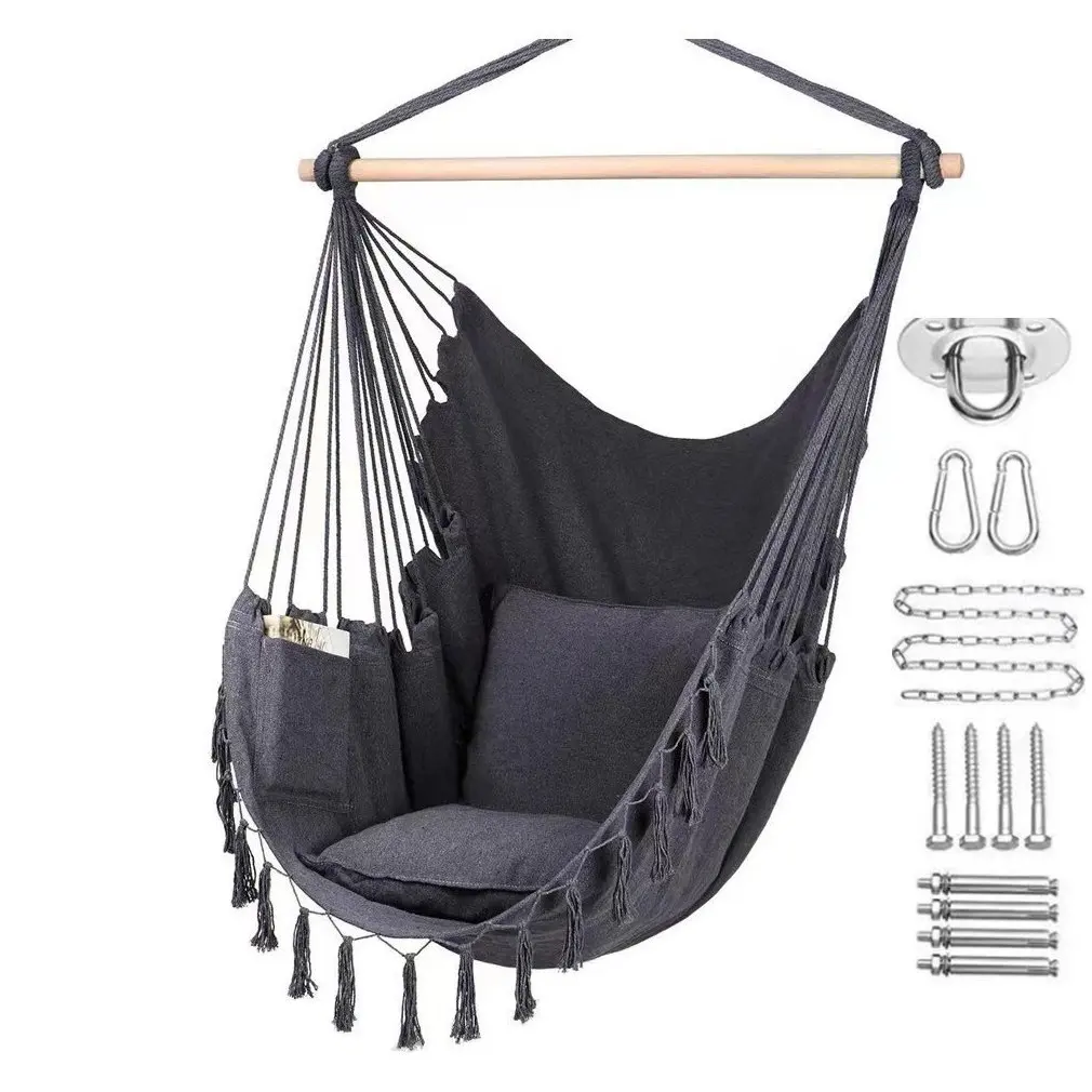 Hanging Swing Canvas Hanging Chair College Student Dormitory Hammock with Pillow Indoor Camping Swing Adult Leisure Chair