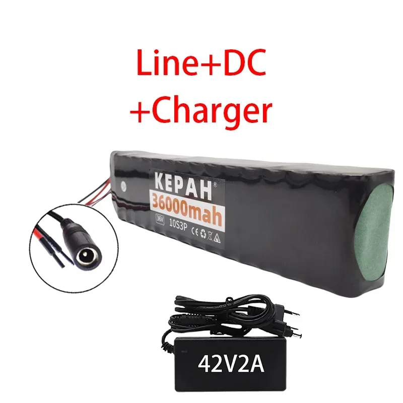 36 V 36 Ah oplaadbare lithiumbatterij 18650 10S3P 500 W vermogen gemodificeerde 36 V elektrische scooterbatterij met BMS, SYP XT60 JST - afbeelding 1