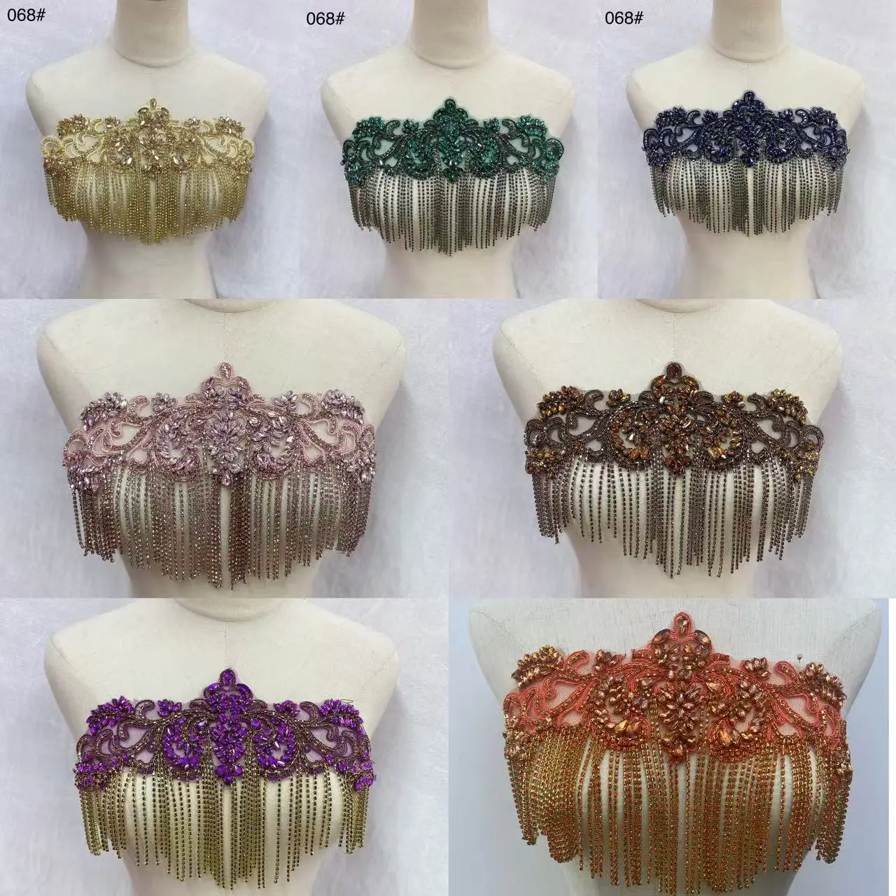 Handgenähte Drill-Quasten für Tanzaufführungen, Wasserdiamant-Schmuck, Diamantdekoration für Hochzeitskleider, Pelz-Accessoires – Detail 6