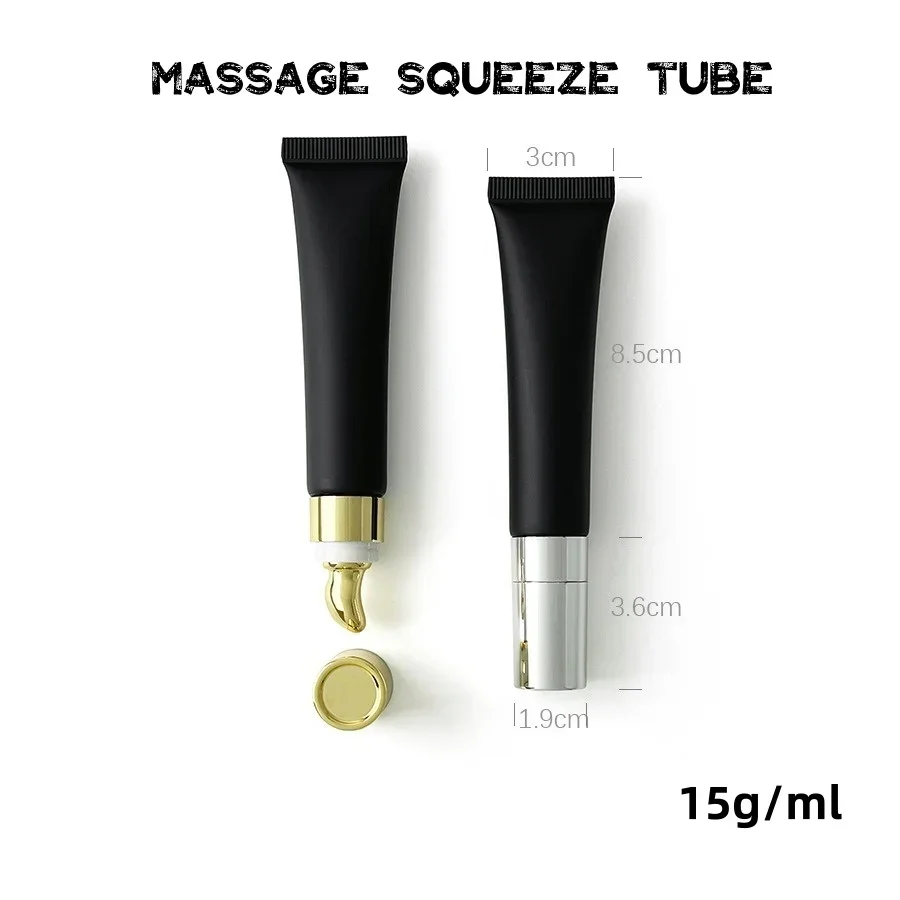 

10Pcs Black Matte Cosmetic Squeeze Tubes 15g/ml for Lipstick Eye Cream Lotion Essence Vacuum Massage Empty Refillable Bottles