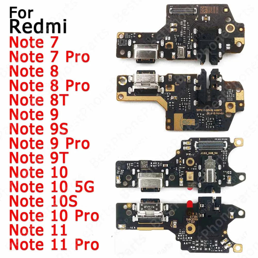 For Xiaomi Redmi Note 8 8T 7 11 10 10S 9S 9T 9 Pro Charging Port Charge Board Usb Connector Pcb Plate Ribbon Socket