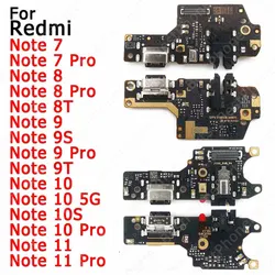 For Xiaomi Redmi Note 8 8T 7 11 10 10S 9S 9T 9 Pro Charging Port Charge Board Usb Connector Pcb Plate Ribbon Socket