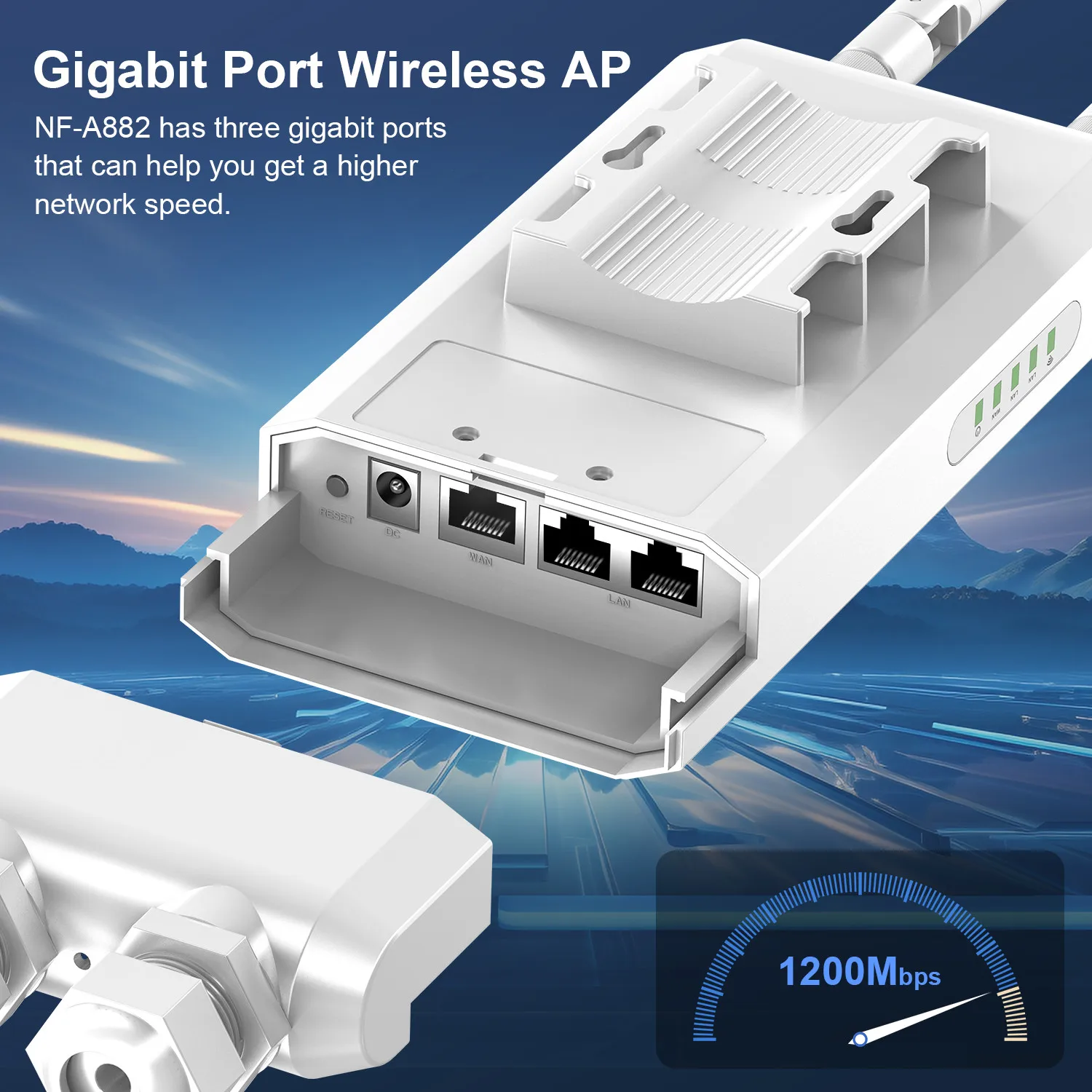 AC1200 kültéri Dühroham Ceruzahegy Szikratávirát Teljes ellátás átjátszó 2G&5.8G Magas légnyomású levegő áram Bit stv Végigfut wifi extender antenne utc POE Útválasztó