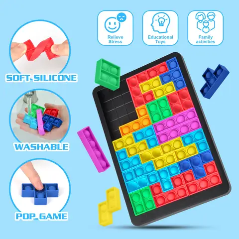 Press it НЕЗАДАЧА Toy Push Bubble Jigsaw Puzzle Simple Dimple Antistress Toys Silicone Board Game Decompression Christmas тетрис