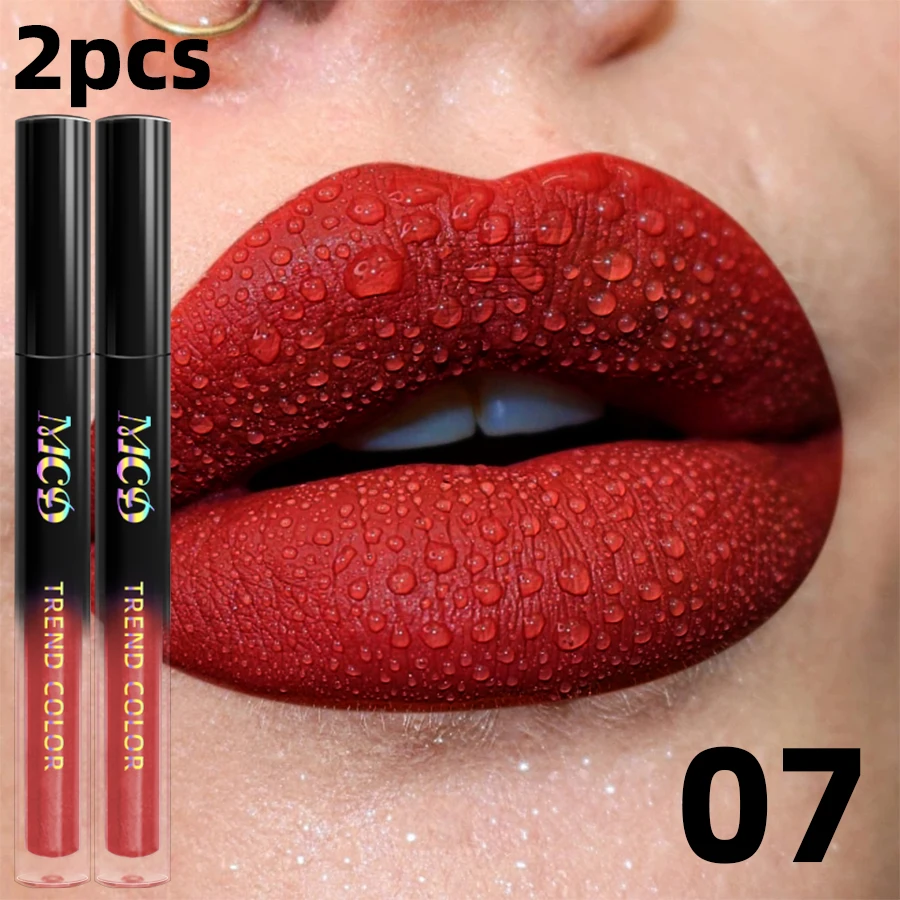 19 kleuren Matte Fluwelen Lipgloss Waterdichte Vloeibare Lipstick Naakt Zwarte Lippen tint Make-Up Lip Glazuur Cosmetica Rode Lip Stain Schoonheid