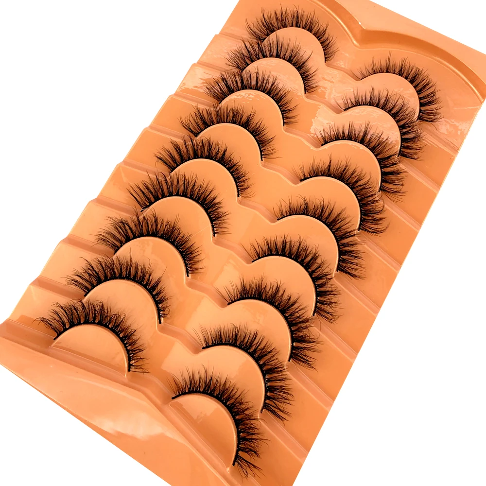 Nerz-Wimpern Flauschige Katzenaugen-Wimpern Wispy 6D Volumen Künstliche Wimpern Wie Extensions Aussehend Dicke Weiche Lockige Falsche Wimpern 9 Paare – Detail 2