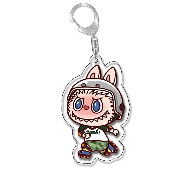 Cute Sheep Keychain La-bu-bu Key Chain Cartoon Anime PVC Doll Accessories Keychains Bag Jewelry Car Key Pendent Chaveio For Kids