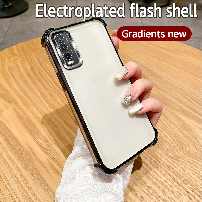 For Vivo Y20 Case Vivo Y30g Y11S Y12S Y20A Y20G Y20i Y20S Phone Case Shiny Glitter Plating Silicone Camera Lens Soft Back Cover