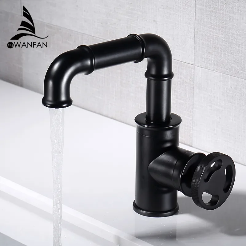 Basin Faucets Black Color Brass Crane Bathroom Faucets Hot and Cold Water Mixer Tap Contemporary Mixer Tap torneira WF-20A02