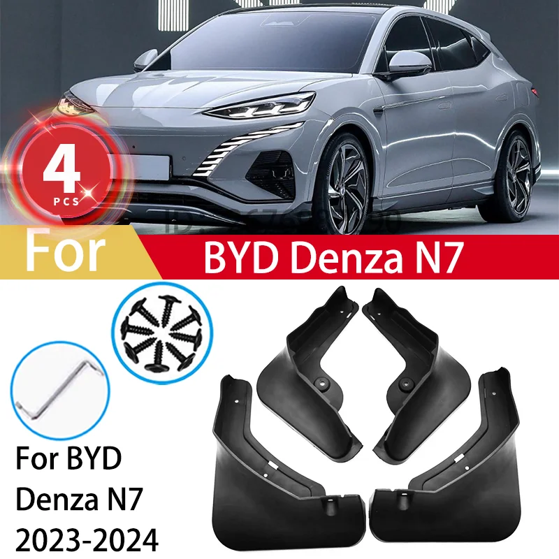 

For BYD Denza N7 2023 2024 2025 Mud Flaps Guards Front Rear Fender MudFlaps Car Mudguards Styling ABS Auto Accessories