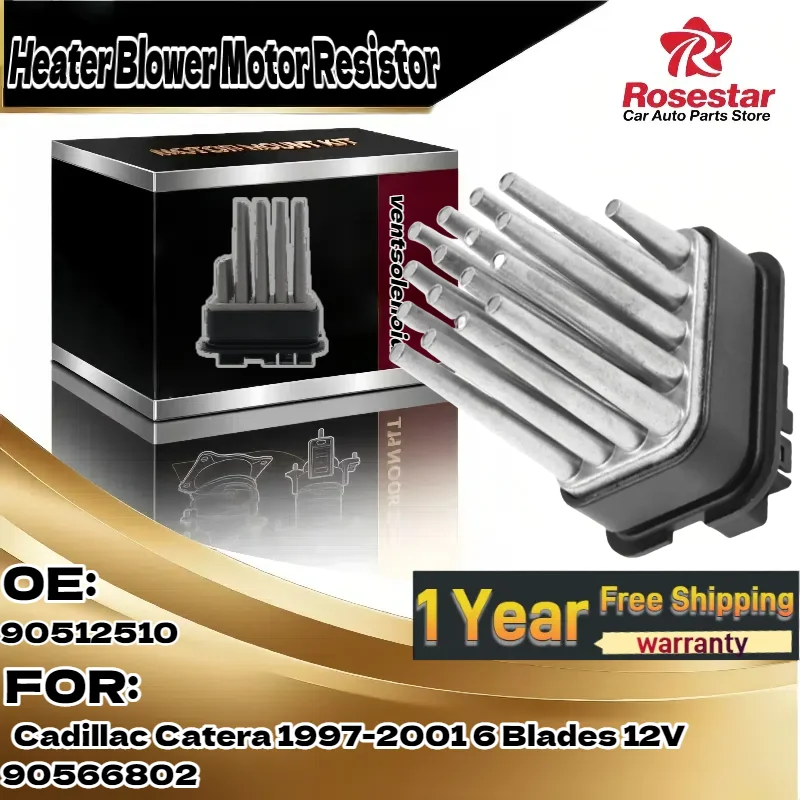 

For Cadillac Catera (1997-2001) | Heater Blower Motor Resistor | 6 Blades 12V | OE 90566802, 90512510