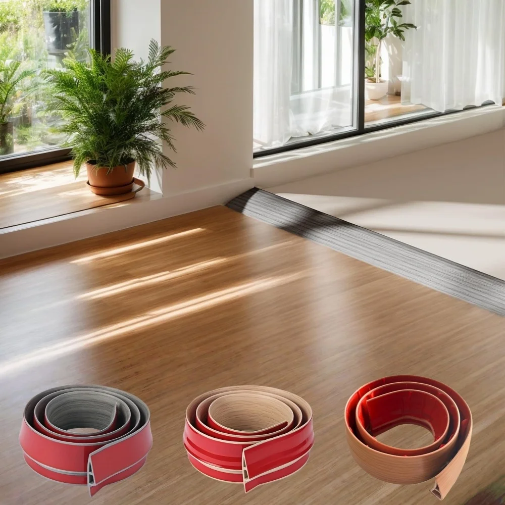 

1 шт., 2 м x 5 см, переходная полоса для пола из ПВХ, водонепроницаемая переходная полоса для пола, нескользящая пороговая рампа из ПВХ для дверных проемов, зазор для ковров