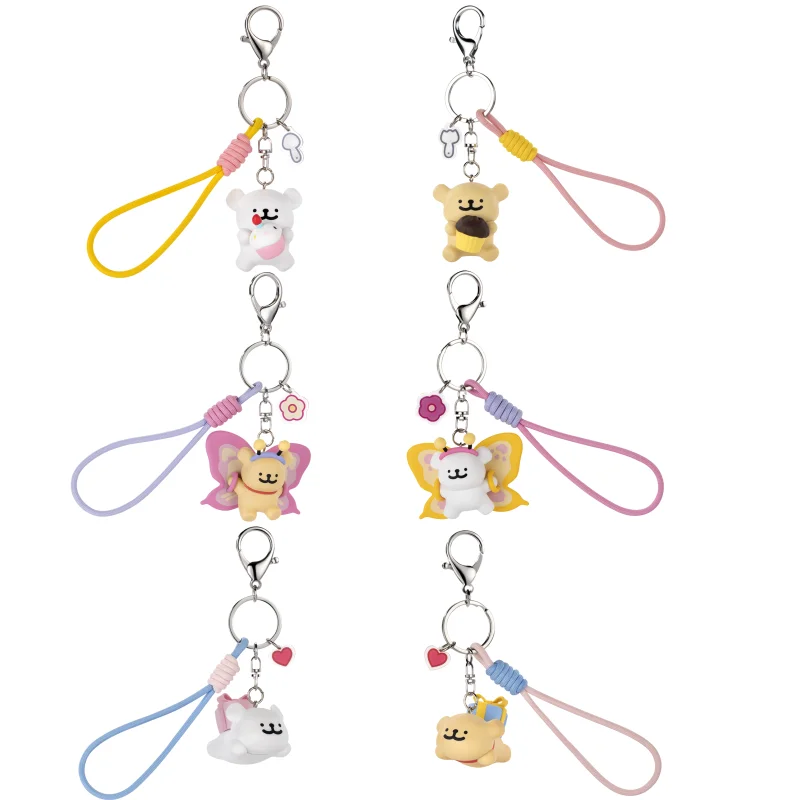 

Maltese Keychain Butterfly -Line Puppy Trend keychain Series Backpack Car Hanging Action Figures Model Decorative Toy Gift